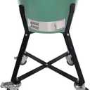 Small Big Green Egg Nest, Grill Stand for Big Green Egg Accessories, Rolling Nest with Heavy Duty Locking Caster Wheels Powder Coated Steel for BGE Smoker Kamado Joe Accessories, Size: Small, Large Green Roller Cart has 4 large 3-inch
