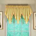Today's Curtain, Silhouette Stripe Sheer Ascot, Gold, 40" W x 25" L