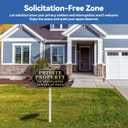 Private Property No Soliciting No Trespassing No Loitering Sign for House and Yard 14 x 7 Inches Sign with 28 Inches Long Stake Rust Free Aluminum Metal (Style E)