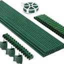 MAXPACE 125pcs Garden Stakes Kit: Includes 40 Sets of Fiberglass Plant Sticks Supports & Accessories for DIY 4ft, 5ft, 6ft, 7ft Stakes for Tomato, Vegetables, Indoor & Outdoor Gardening Supplies