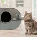 Omega Paw Roll 'n Clean Self Cleaning Litter Box, Brown, Large, 18.5 x 21.5 x 20 inches
