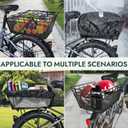 RAYMACE Bike Basket Rear with Cargo Net and Waterproof Cover, Wire Bicycle Basket Large Capacity Storage, Fits for Most Bicycle and Electric Bike with Rear Rack