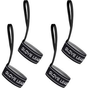 Sport Glove Safety Strap - Ski Gloves Elastic Wrist Leash Handcuffs, Perfect Mountaineering & Ski Accessories for Hanging Glove (Men(Size 8-11), Black-black 2 Pairs)