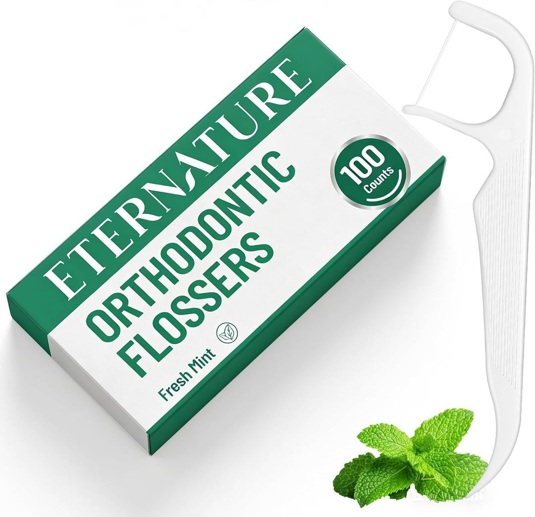 9 x Braces Flossers, 100 Count Floss Picks for Braces with Threader Design, Mint Flavored, Fits Under Arch Wires, Daily Oral Care for Adults & Teens