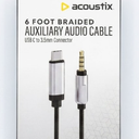 Acoustix™ Auxiliary Braided Audio Cable (6ft)