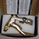 ESOW Heavy Duty Metal Garden Hose Nozzle, High Pressure Water Hose Nozzle with 4 Spray Patterns Rotating, Ideal for Outdoor Lawn & Garden Watering, Car & Pet Washing, Silver