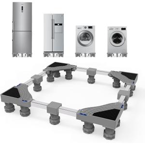 Kiss Core Mini Fridge Stand, Laundry Pedestal 29" Universal Fit Washer Pedestal, Adjustable Washer and Dryer Stand with 16 Strong Feet, Multi-Functional Washing Machine Base Stand for Washer and Dryer