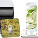 18 PCS Sublimation Coasters Blanks Bulk, 4x4 Inch Square Blank Cup Mat Rubber for Sublimation Transfer Heat Press Printing DIY Crafts (White)