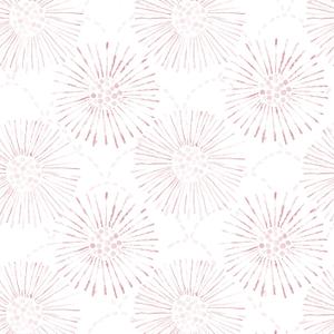 Peel and Stick Wallpaper Geometric Boho Wall Paper White Pink Fireworks Contact Paper 17.3"197" Self-Adhesive Round Wallpaper for Bedroom Waterproof Removable Shelf Liner Decal Vinyl Roll