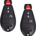 Key Fob Two Keyless Entry Remote Control Car Keys 4 Button Smart Key 433MHz Compatible with 2014-2019 Jeep Cherokee Replaces 68105083AC / 68105083AD 2PCS GQ4-53T