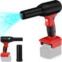 Jet Dry Mini Blower 90000 RPM Wind Speed 3-Speed Control Compatible with Milwaukee M18 BatteryRechargeable Cordless Jet Fan Blower for Milwaukee, for Car and Outing Jobsite (Battery Not Included)