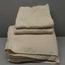HYLEORY Quilt Set King Size - Soft Lightweight Quilts Summer Quilted Bedspreads - Reversible Coverlet Bedding Set for All Season 3 Piece (1 Quilt 106"x96", 2 Pillow Shams 20"x36") - Beige