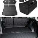 Cargo Trunk Mat with Backrest Mats for Toyota RAV4 2026 Hybrid,All Weather Protection TPE Heavy Duty Cargo Liner RAV4 Accessories,Black