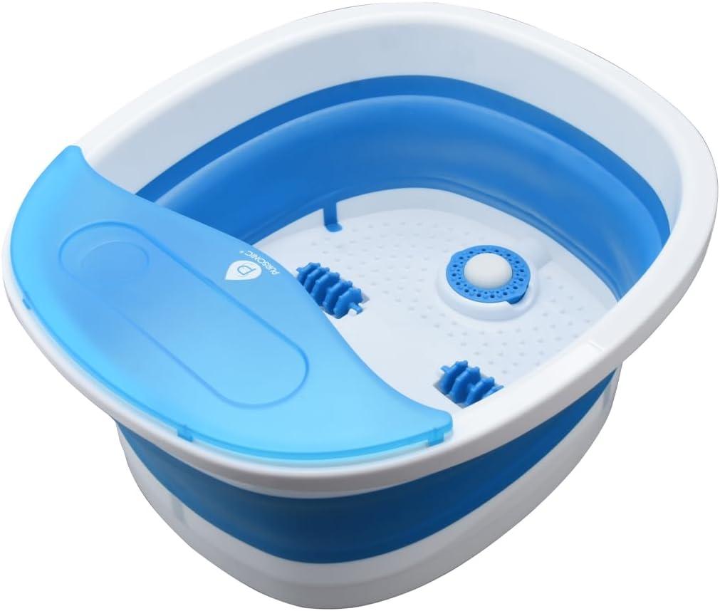 Pursonic Collapsible Wireless Footbath Spa Massager | Portable Acupressure Massage with Adjustable Heat Settings | Compact for Travel and Home Use