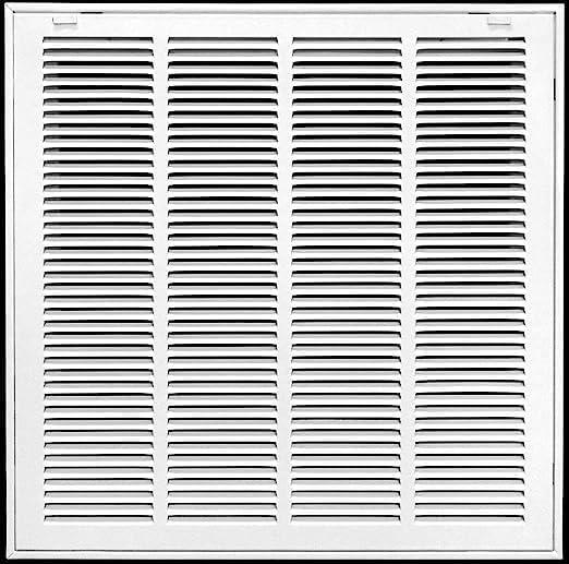 20"x20" Steel AIR Return Filter Grille, OPENABLE FACE, White & PAINTABLE