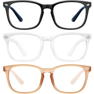 hunsquer Blue Light Glasses for Woman/Men Computer Blue Light Glasses (8068 Black+toumin+mi)
