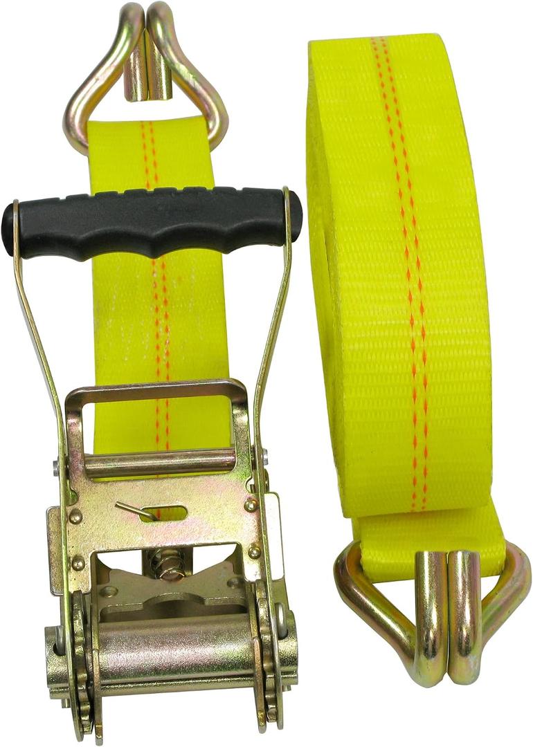 CargoLoc Ratchet Truck Tie Downs 2" x 27' x 10,000 lbs - J-Hooks - Promo, J-Hooks, Plastic Grips