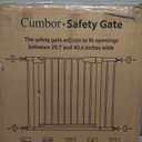 Cumbor 29.7"-40.6" Baby Gate for Stairs, Mom's Choice Awards Winner-Dog Gates for Doorways, Pressure Mounted Auto-Close Pet Gates for Dogs Indoor, Safety Child Gate with Easy Walk Thru Door, Gray