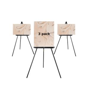 DJAR 63" Wooden Easel Stand for Sign, Adjustable Height, Black