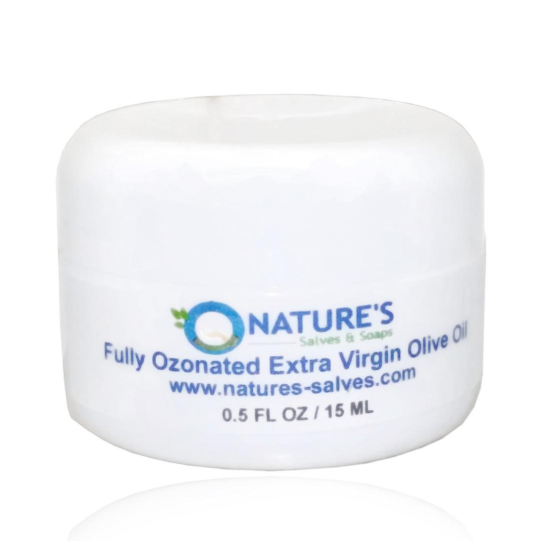 Nature's Salves and Soaps Fully Ozonated USDA Certified Organic Extra Virgin Olive Oil (1/2 0.5 Fl. Oz.) Nature's Salves and Soaps Fully Ozonated USDA Certified Organic Extra Virgin Olive Oil (1/2 0.5 Fl. Oz.)