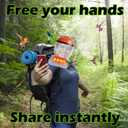 Hummingbird Feeder Hat Mask | Helmet-Style Hands-Free Design | 4 Spill-Proof Ports & Food Tray & Adjustable Headband | Lightweight PVC for Outdoor & Parent-Child Birdwatching | Red | 2 in 1