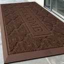 FRAMICS Heavy Duty Rubber Doormat 24x36 Inches - Non-Slip Outdoor Welcome Mat for Front Door Entrance, Waterproof Dirt Trapper for Shoes, All Season Brown Doormat