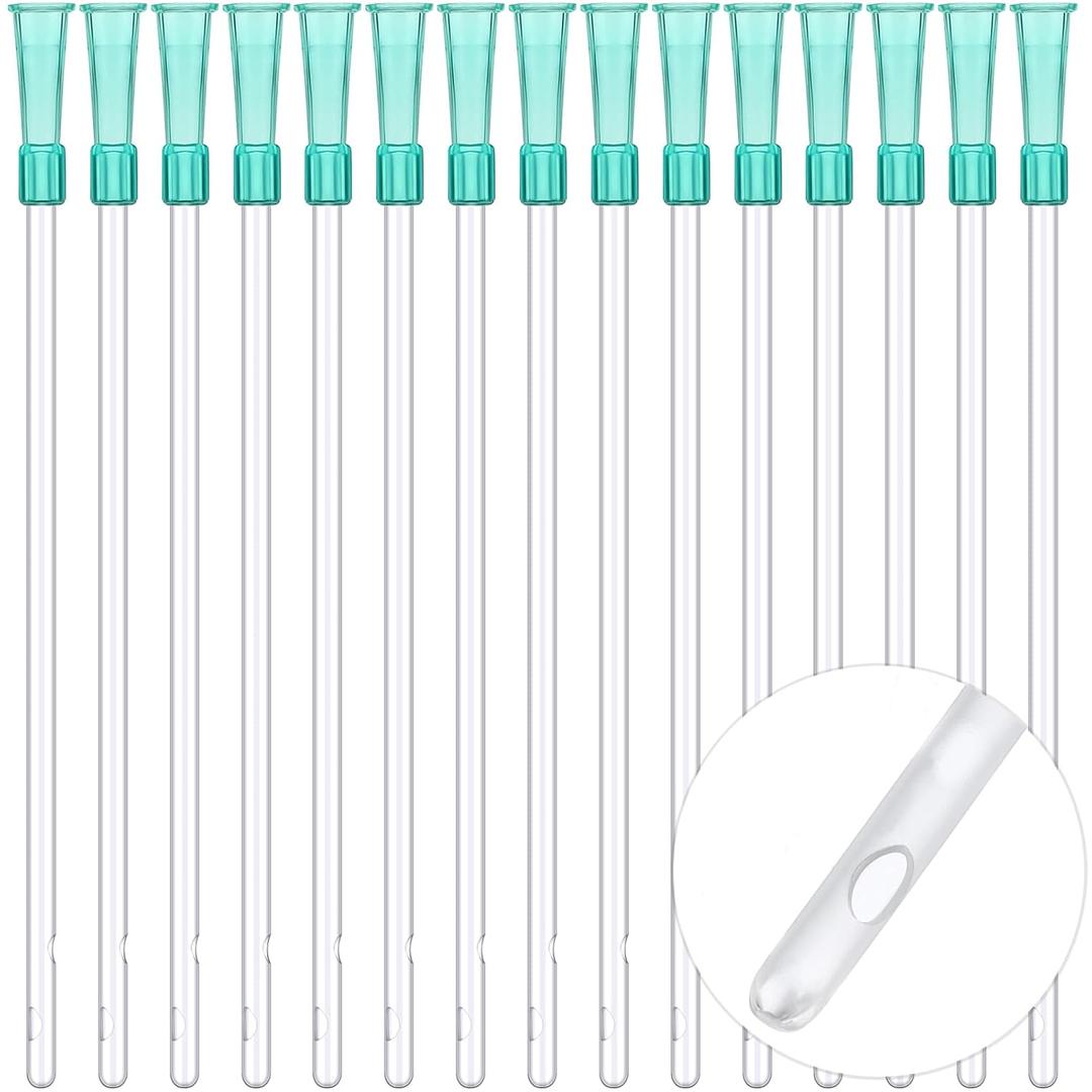 TrelaCo 50 Pcs 10'' Long PVC Replacement Tubings Supplies Tubes Kit 12FR Disposable Cleaning Nozzle Clear Replacements Tube Hose with Flexible Rounded End for Smooth Insert