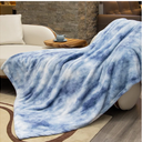Fleece Throw Blanket Cozy Soft Lightweight Throw Blankets Warm Plush Haze Blue fall blankets and throws Couch Sofa Bed Camping Travel Picnic Outdoor Blanket Bedding Kid Baby Boys Girls Adults 50x70 in