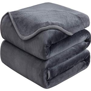 Soft Queen Size Blanket for All Season Warm Fuzzy Microplush Lightweight Thermal Fleece Summer Autumn Fall Winter Spring Blankets for Queen Full Bed Couch Sofa,90x90 Inches, Dark Gray