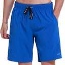 HOdo Mens Swim Trunks with Mesh Liner 9" Quick Dry Swim Shorts Bathing Suits for Men Swimwear Board Shorts wiht Pockets (Blue, XXL)