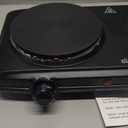 CUKOR Double Cast Iron 2 Burner, 1800W Countertop Burner, Dual Electric Stove Burners, Portable Double Burner for Cooking