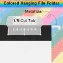 Letter Size Colored File Folders-25 Pack,11 Point Paper Stock,Adjustable Tabs,Bulk for Filing Cabinet Black