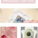 4-Pack Vintage Fridge Magnets Frame 3D Epoxy Flowers, Handmade Resin Magnetic Picture Frame Decor (White)