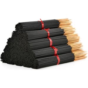 1000 Unscented Charcoal Black Incense Sticks 11" Bulk - 100% Natural Charcoal, Joss and Bamboo Punk Blanks - Great for DIY Aromatherapy Incense Making.