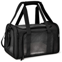 Henkelion Cat Carriers Dog Carrier Pet Carrier for Small / Medium Cats Dogs Puppies (Up To 15lbs), TSA Airline Approved Small Dog Carrier Soft Sided, Collapsible Waterproof Travel Puppy Carrier -Black