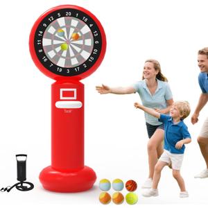 Inflatable Dart Board with Pump,5.6FT Inflatable Games Set with Basketball Hoop Feature,Dart Boards for Adults Kids,Fun Toss Games for Indoor,Outdoor,Backyard&Party Favor