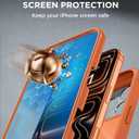 Miracase for iPhone 17 Pro Max Case with 360° Magnetic Ring Stand [Compatible with Magsafe] Full-Body Drop Proof Bumper Phone Case with Built-in 10H Tempered Glass Screen Protector,Orange