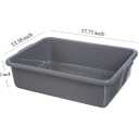 Grey 4-Pack Commercial Bus Tubs Box/Tote Box, Stackable Plastic Utility 13 Liter Storage Bin with Handles, Dish Wash Basin Tub Pans