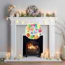 2 x Easter Decoration Wooden Wreath for Front Door Sign Happy Easter Bunny Eggs Spring Decoration, Rabbit Sign Welcome Hanging Wall Signs for Home Wall Decor Party Outdoor Indoor