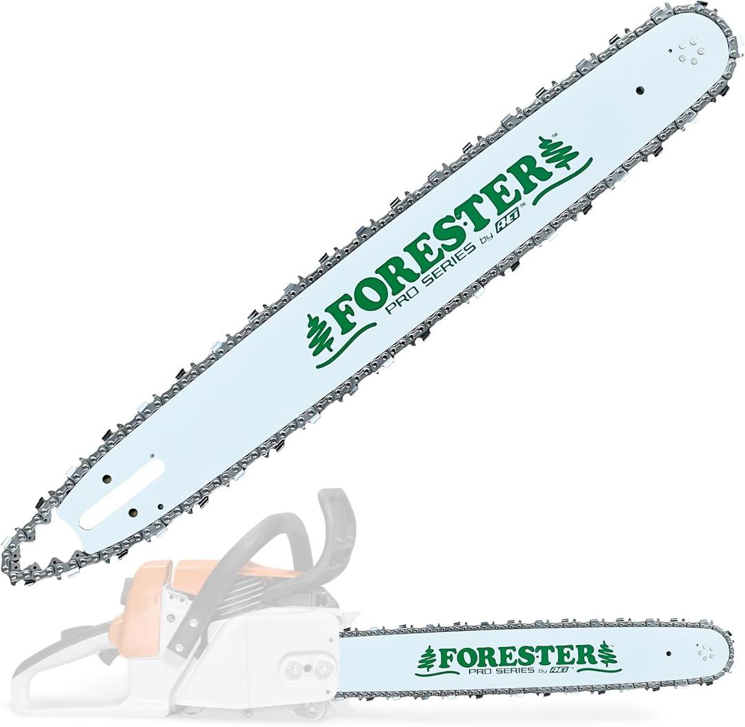 FORESTER 20" Replacement Chainsaw Bar & Chain Combo - 20in Length, 3/8 Pitch, .050 Gauge, D025 Mount, 72 Drive Link - Replacement Chain Saw Parts Kit For Stihl