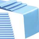 12 Pack Satin Table Runner 12 x 108 Inch Long Satin Table Runners for Wedding Banquet Graduations Birthday Party Decoration (Baby Blue)