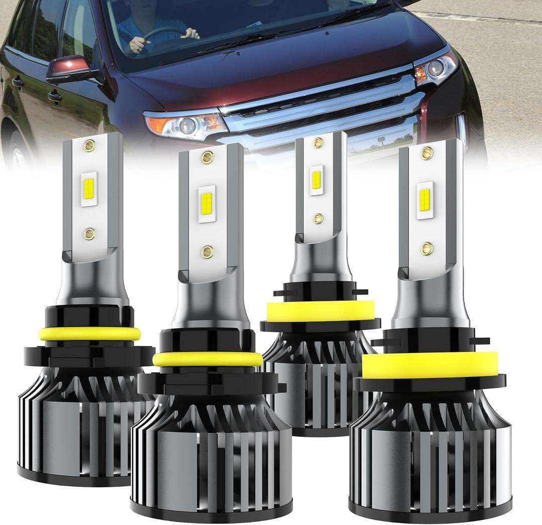 For 2007-2023 Ford Edge light Bulbs, 9005 High Beam H11 Low Beam Combo, 4PCS