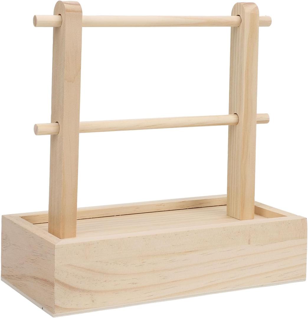 Wooden Crochet Yarn Holder, Double Revolving Yarn Storage for Crochet Yarn Ball Knitting and Crochet Supplies, Multifunctional Sewing Thread Organizer for Sewing Accessories