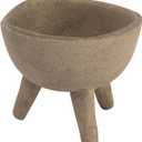 Creative Co-Op Boho Terracotta Footed Bowl with Organic Edge, Matte Taupe (3")