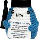 2 x 2026 Graduation Gifts for Daughter Son, Cute Crochet Shark with Graduation Cap, College High School Graduate Gift, Proud of You Gift Small Desk Decor