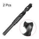 uxcell 2pcs Reduced Shank Drill Bits 15mm Black Nitride Coated High Speed Steel HSS 9341 with 1/2 Inch Straight Shank, Twist Drill Bit for Stainless Steel Alloy Metal Plastic
