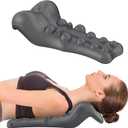 Neck and Shoulder Relaxer with Upper Back Massage Point, Cervical Traction Device Neck Stretcher for TMJ Pain Relief and Cervical Spine Alignment Chiropractic Pillow (Grey) (Charcoal Gray)