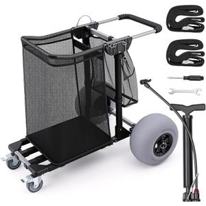 Beach Cart with 13'' Balloon Wheel for Sand