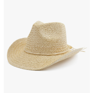 Straw Sun Beach Cowboy Hat for Women Short Brim Western Cowgirl Hat