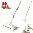 Snap Grip Mini Mop, Zero-Touch Gap Dust Cleaner with 39' Lazy Mop Stick & Locking Head, Dust Mop for House Wall Bathroom Toilet Corners Multi Surface Cleaning with 5 Cloths